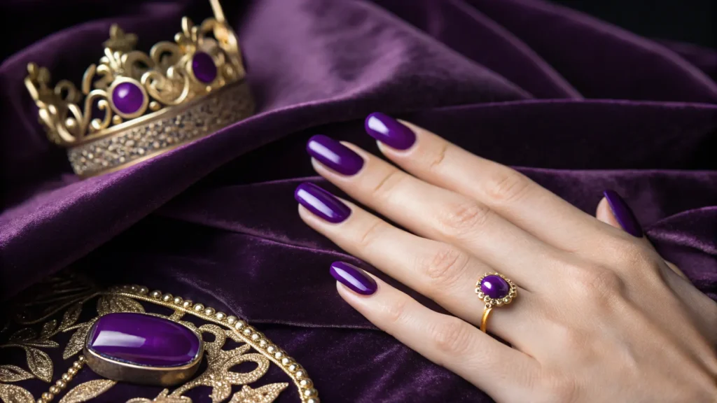 Purple Painted Nails