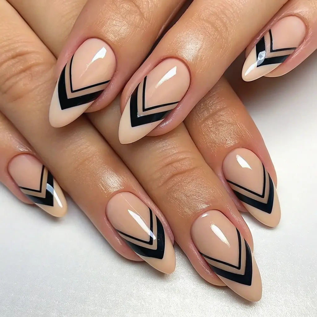Chevron & V-Shaped French Tips